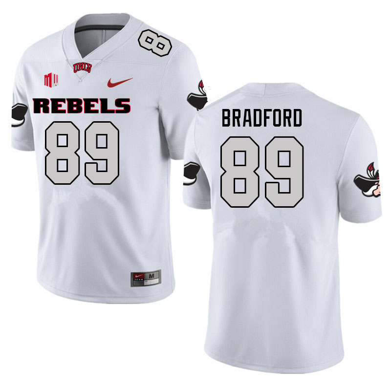 Men #89 Malik Bradford UNLV Rebels College Football Jerseys Sale-White